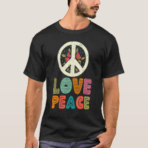 Liebe Peace Floral Peace 60er 70er Costume Men W T-Shirt