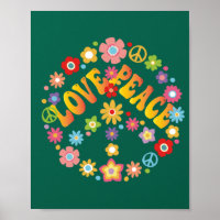 LIEBE PEACE FREEDOM 60er 70er Gefärbte Krawatte Vi