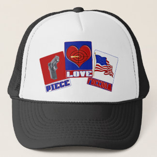 LIEBE (PEACE) (HERZ) FREEDOM (USA FLAG) TRUCKERKAPPE
