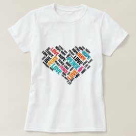 LIEBE PEACE HOPE Chic Stylish Word Cloud T-Shirt