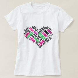 LIEBE PEACE HOPE Chic Stylish Word Cloud T-Shirt