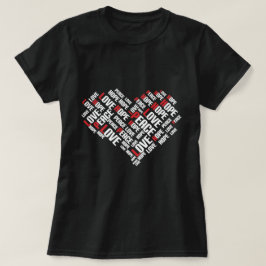 LIEBE PEACE HOPE Chic Stylish Word Cloud T-Shirt