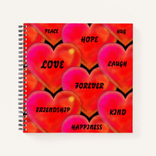 Liebe Peace Hope Happy Motivation Herzschlag Notizbuch