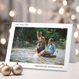 Liebe Peace Hope Minimalistisches Foto zum neuen Feiertagskarte