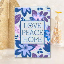 Liebe Peace Hope Moderne botanische Weihnachten
