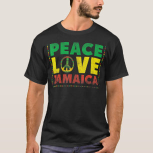 Liebe Peace Jamaica Peace Sign Reggae Vintag Jamai T-Shirt