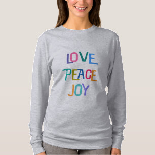 LIEBE PEACE JOY Colorful Text Modern T-Shirt