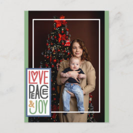Liebe Peace & Joy (Foto hinzufügen) Feiertagspostkarte