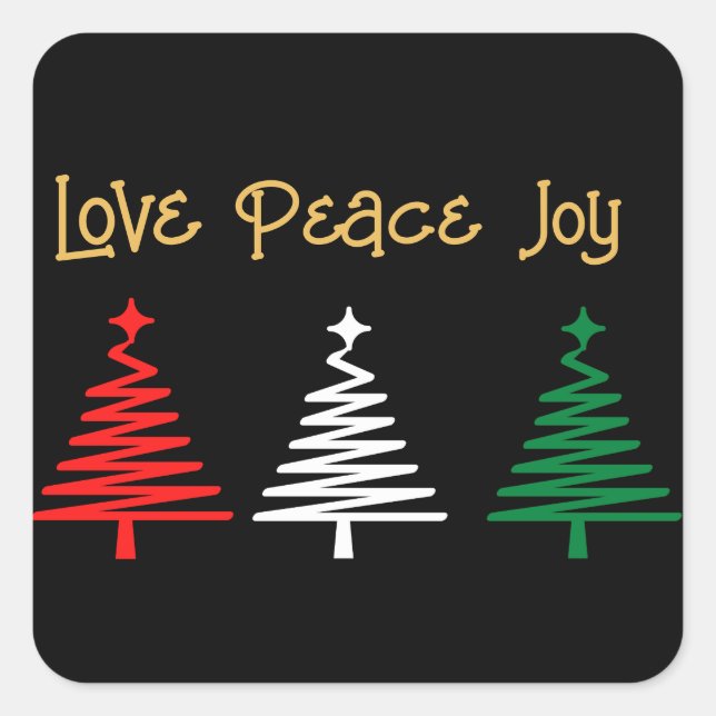 LIEBE PEACE JOY HOLIDAY STICKERS (Vorderseite)