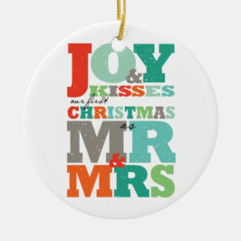 Liebe Peace Joy Kisses Mr. & Mrs. 1. Weihnachtsfes Keramik Ornament