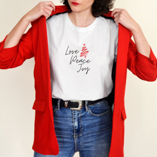 Liebe Peace Joy Moderner Minimaler Weihnachtsurlau T-Shirt