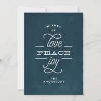 LIEBE PEACE JOY Navy Chalk Weihnachtskarte