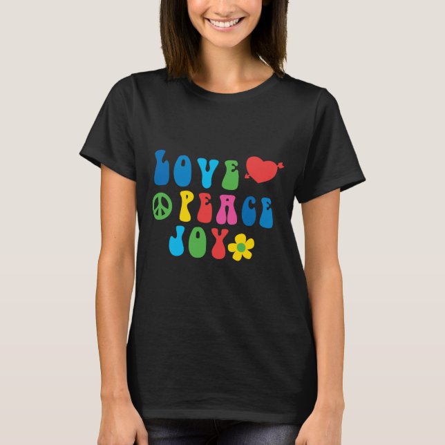 Liebe Peace Joy Retro Basic Women's T - Shirt (Vorderseite)