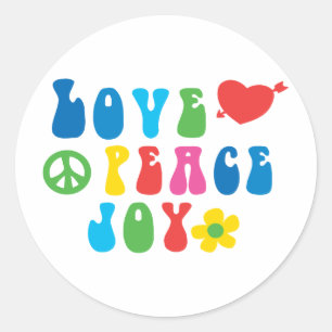 Liebe Peace Joy Round Stickers, glänzend Runder Aufkleber