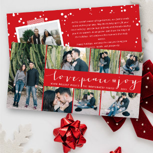 Liebe Peace Joy Simple Trendy Script Modern 7 Foto Feiertagskarte