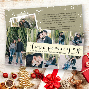 Liebe Peace Joy Simple Trendy Script Modern 7 Foto Feiertagskarte