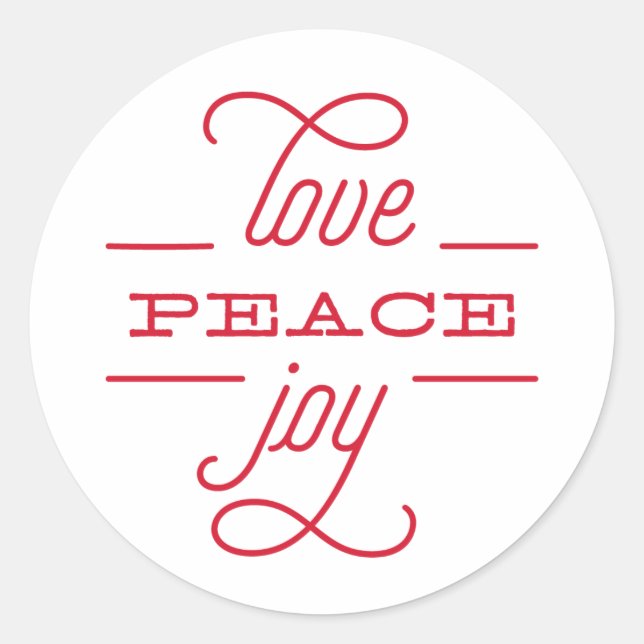LIEBE PEACE JOY to you Holiday Sticker (Vorderseite)