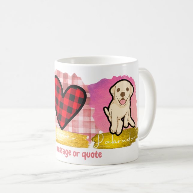 Liebe Peace Labrador Retriever Valentinstag Hund Kaffeetasse (VorderseiteRechts)