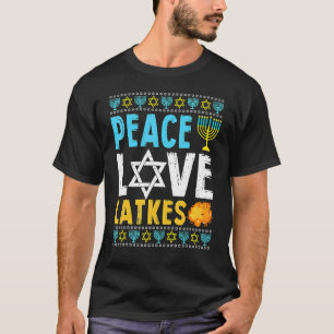 Liebe Peace Latkes Hanukkah Chanukah Juden T-Shirt