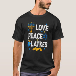 Liebe Peace Latkes Hanukkah Chanukah Juden T-Shirt
