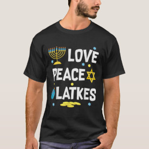 Liebe Peace Latkes Hanukkah Chanukah Juwish Funny  T-Shirt