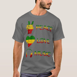 Liebe Peace Music Rasta Reggae Rastafari Roots Reg T-Shirt