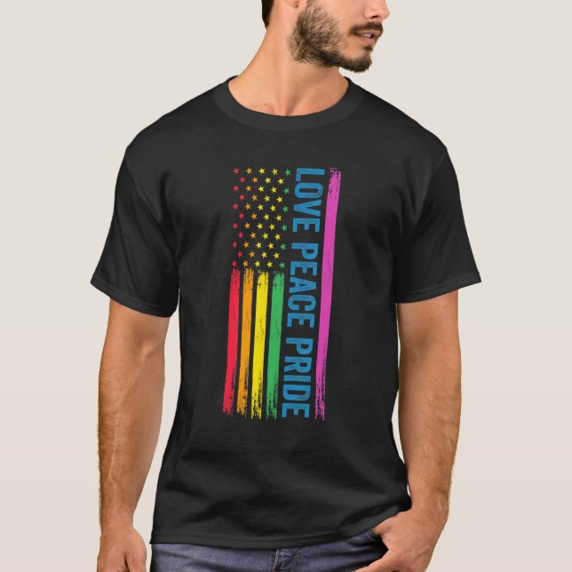 Liebe Peace Pride Lgbtq T-Shirt (Vorderseite)
