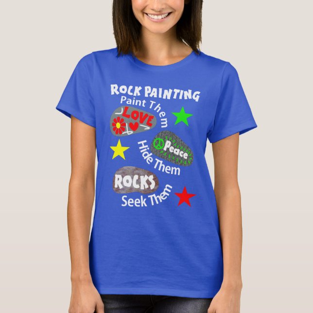Liebe Peace Rocks Kindness Rock Painting Graphic T-Shirt (Vorderseite)