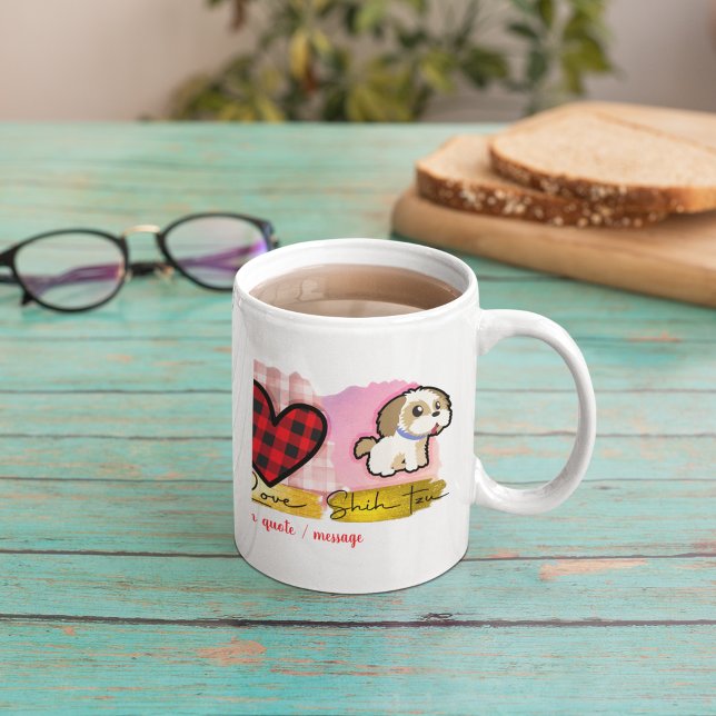 Liebe Peace Shih tzu Valentine's Day Hund Lover Kaffeetasse (Von Creator hochgeladen)