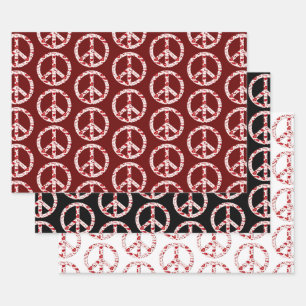 Liebe Peace Sign Collection Geschenkpapier Set