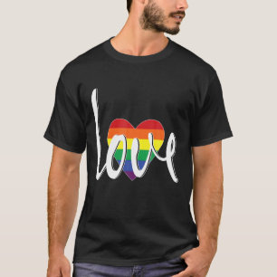Liebe Peace Sign Rainbow LGBT Lesbischer Gay Pride T-Shirt