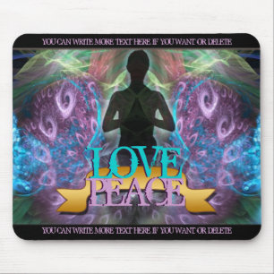 Liebe Peace Zen Yoga Fraktal Art Mousepad