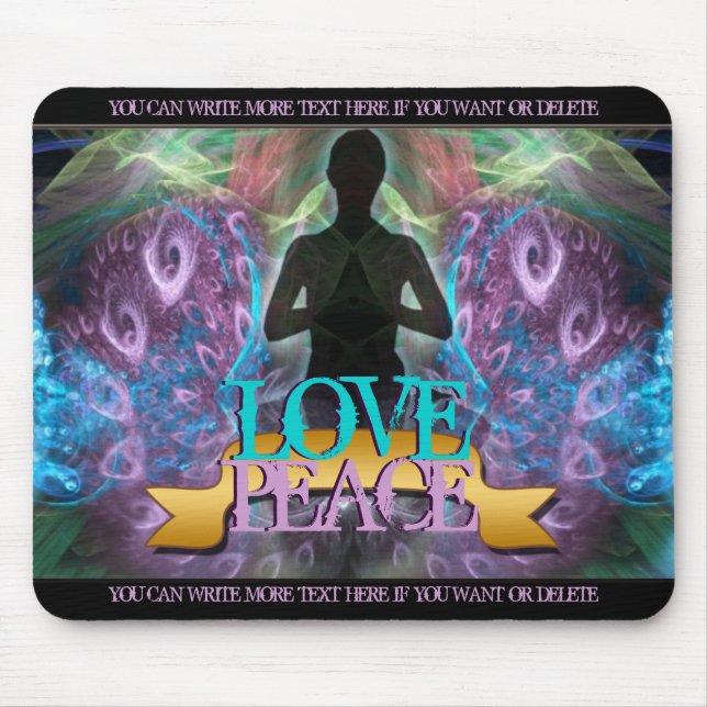 Liebe Peace Zen Yoga Fraktal Art Mousepad (Vorne)
