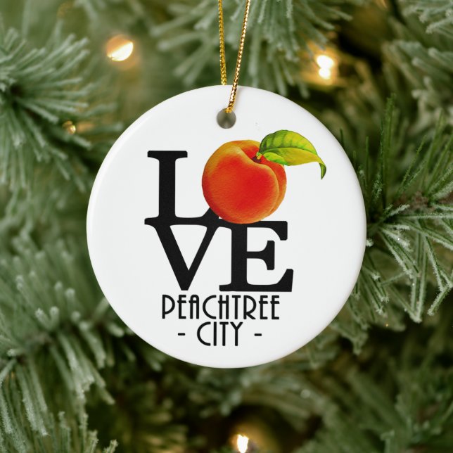 LIEBE Peachtree City Keramik Ornament (Baum)