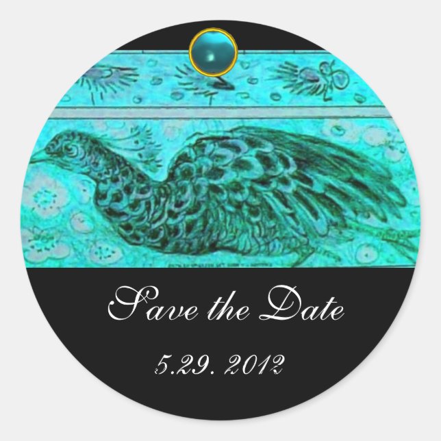 Liebe PEACOCK Runder Aufkleber (Vorderseite)