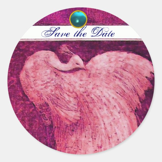 Liebe PEACOCK Runder Aufkleber (Vorderseite)