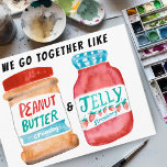 LIEBE Peanut Butter und Jelly Watercolor FRIENDS Postkarte<br><div class="desc">Fügen Sie Ihren eigenen Text auf der Vorder- und Rückseite,  oder ändern Sie die Farben. Werfen Sie einen Blick in meinen Shop für mehr!</div>