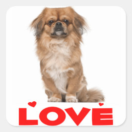 Liebe Pekingese Welpe Hund Rotes Herz Sticker / Si