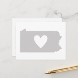 Liebe Pennsylvania Grau Staat Karte Form Adore Her