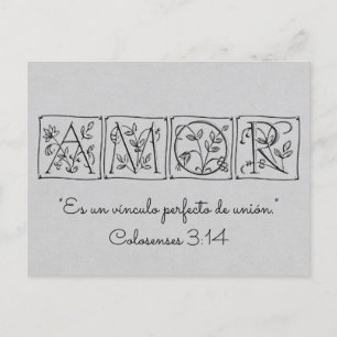 Liebe Perfect Bond of Gewerkschaft~Scripture~Save  Ankündigungspostkarte