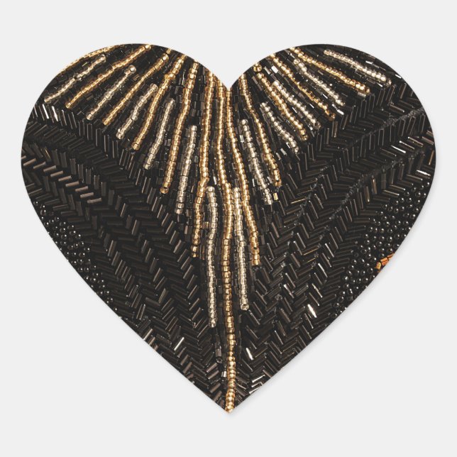 Liebe-Perlen? Vintager Glamour Herz-Aufkleber (Vorderseite)