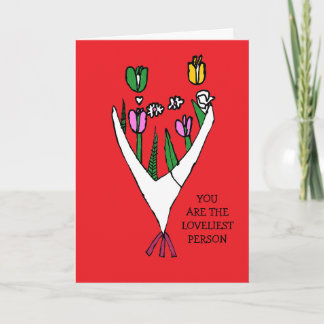 "Liebe Person" Romantische Blumenkarte Karte