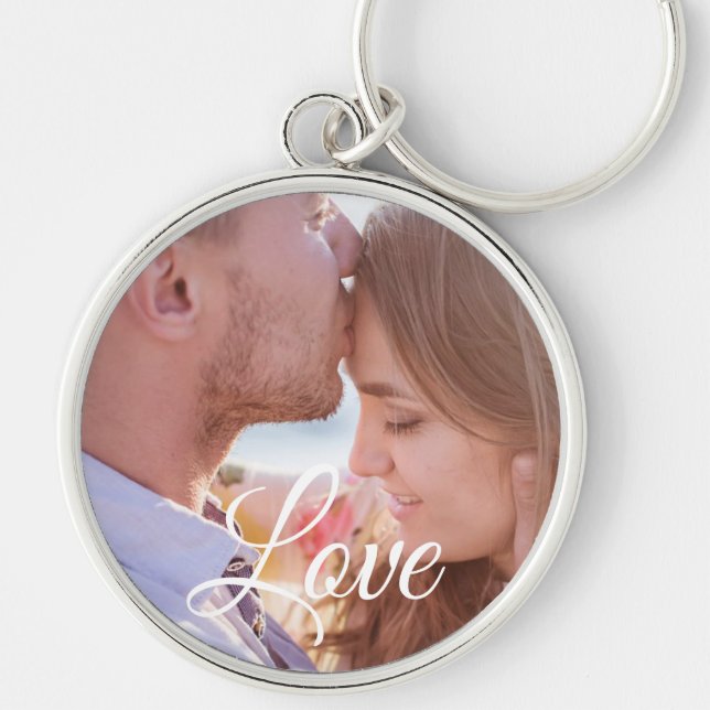 Liebe Personalisiert Foto Couple's Key Chain Schlüsselanhänger (Vorne)