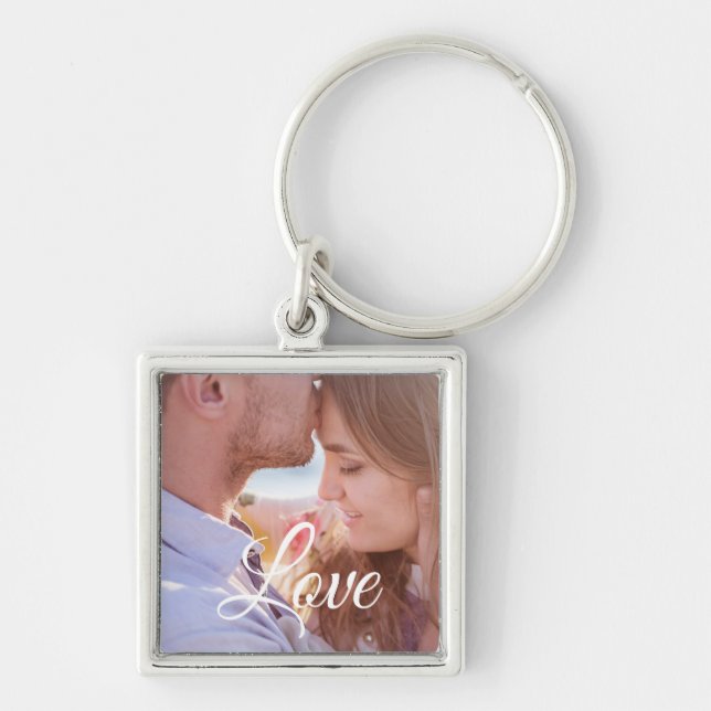 Liebe Personalisiert Foto Couple's Key Chain Schlüsselanhänger (Vorne)