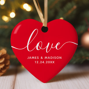 Liebe Personalisiert Paare Rotes Foto Ornament