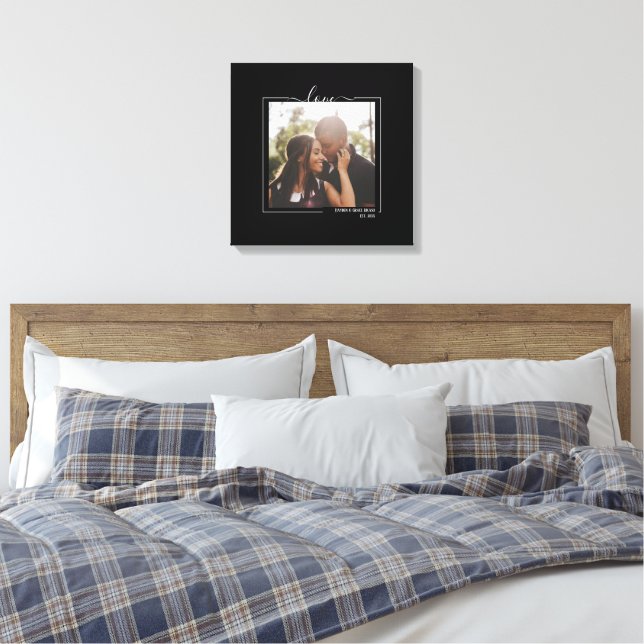 Liebe Personalisierte Foto- und Text-Typografie Leinwanddruck (Insitu (Schlafzimmer))