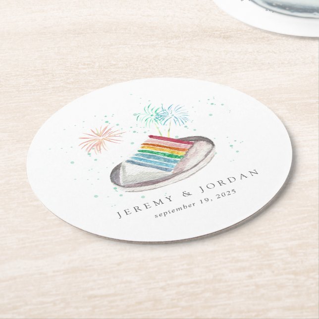 Liebe Personalisierte Paare Runder Pappuntersetzer (Angewinkelt)