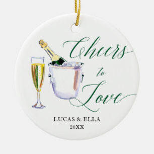 Liebe Personalisierter Champagner Keramik Ornament
