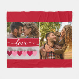 "Liebe" Personalisiertes Foto Collage Fleece Bl