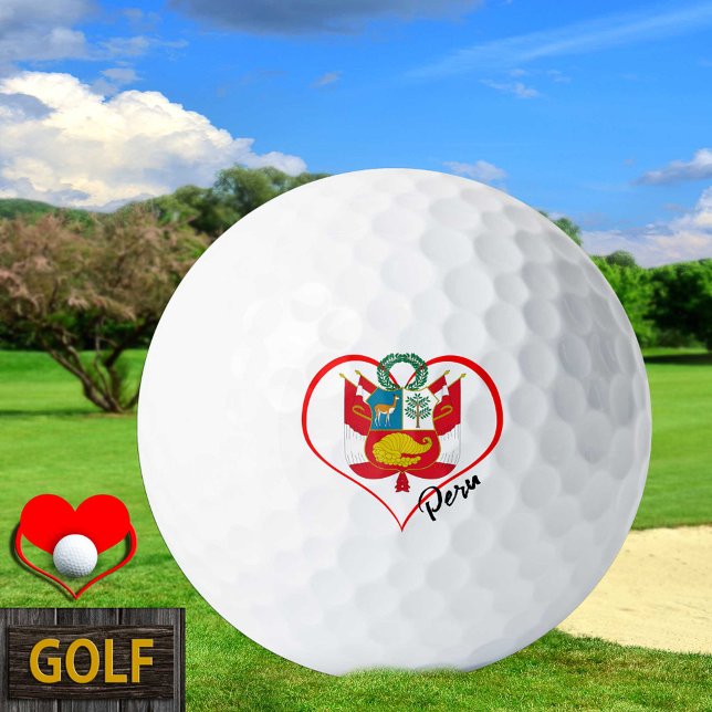 Liebe Peru Golf Balls, peruanische Flagge, Herz Golfball (Von Creator hochgeladen)